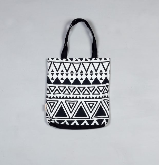 Magic Triangle Cotton Tote Bag Black