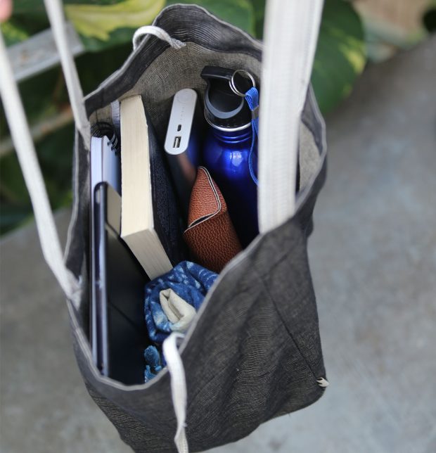 Adaptable Cotton Tote Bag Black / Woodsmoke